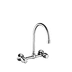 8" Double handle Wall Mounted Brass Kitchen Faucet